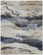 8' X 10' Blue Gray and Tan Abstract Power Loom Area Rug