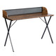 47" Brown and Black Wood and Metal X-Shape Computer Desk