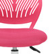 Pink and White Adjustable Height Swivel Rolling Office Chair