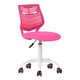 Pink and White Adjustable Height Swivel Rolling Office Chair