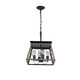 Black Four Light Metal Chandelier With Black Shades