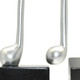 Set of Three Silver Resin Music Tabletop Sculpture