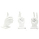 Set of Three White Resin Hand Tabletop Sculpture