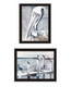 Set Of Two Pelican's on Pier Black Framed Wall Art
