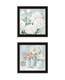 Set Of Two "Peaceful Pastel Peonies" Black Framed Wall Art
