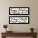 Set Of Two Merry and Bright Holiday Black Framed Wall Art