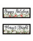 Set Of Two Merry and Bright Holiday Black Framed Wall Art