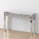 47" Silver Mirrored Glass Faux Crystal Bling Console Table
