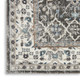 8' Teal Ivory And Gray Floral Medallion Runner Rug