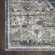 4' X 6' Blue Floral Power Loom Distressed Area Rug