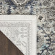 5' X 7' Gray Floral Power Loom Distressed Area Rug