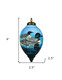 Loons Hand Painted Blue White And Black Glass Finial Ornament