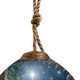 Glory To God Religious Hand Painted Blue Brown And White Glass Finial Ornament
