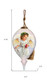 Winter Angel Hand Painted White And Gold Glass Finial Ornament