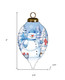 Ice Fishing Snowman Hand Painted White Blue And Red Glass Finial Ornament
