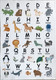 5' X 8' Gray Brown and Green Juvenile Alphabet Youthful Area Rug