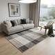 5' X 8' Beige Brown and Gray Checkered Area Rug