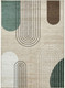 5' X 8' Beige Brown and Green Abstract Area Rug