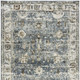 4' X 6' Blue Ivory and Brown Oriental Area Rug
