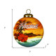 Hawaii Hand Painted Red Blue And Green Glass Ball Ornament
