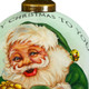 Irish Santa Hand Painted White Green And Brown Glass Ball Ornament