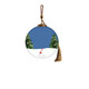 Snowman and Forest Animal Hand Painted Blue White And Green Glass Ball Ornament