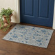 2' X 3' Gray Blue And Ivory Wool Floral Medallion Hand Hooked Area Rug