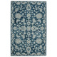 2' X 3' Teal Gray And Ivory Wool Floral Medallion Hand Hooked Area Rug