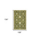 9' X 13' Olive Green Ivory And Light Brown Wool Floral Medallion Hand Hooked Area Rug