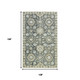 9' X 13' Gray Ivory And Beige Wool Floral Medallion Hand Hooked Area Rug