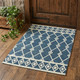 2' X 3' Blue And Ivory Wool Argyle Hand Hooked Area Rug