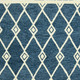 8' X 10' Blue And Ivory Wool Argyle Hand Hooked Area Rug