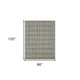 8' X 10' Gray And Beige Wool Plaid Hand Woven Area Rug
