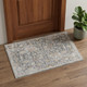 3' X 5' Dark Gray Ivory And Brown Medallion Area Rug