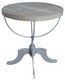 30" Brown Reclaimed Wood and Iron Round Pedestal End Table