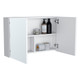 32" White Wood Wall Mounted Double Door Medicine Cabinet