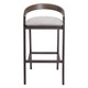 Set of Two 31" Gray and Espresso Fabric and Solid Wood Low Back Bar Height Bar Chairs