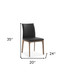 Set of Two Black and Brown Upholstered Faux Leather Dining Side Chairs
