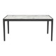 65" White and Black Faux Marble and Solid Wood Dining Table
