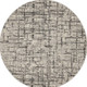 4' Gray Abstract Power Loom Round Rug