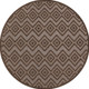 8' Brown Round Geometric Indoor Outdoor Area Rug