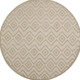 8' Cream Round Geometric Indoor Outdoor Area Rug