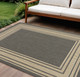6' X 9' Charcoal Geometric Indoor Outdoor Area Rug