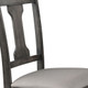Set of Two Tan and Gray Linen Open Back Dining Side Chairs