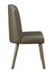 Set of Two Gray Faux Leather Dining Side Chairs