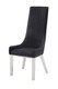 Set of Two Black and Silver Faux Leather Dining Side Chairs