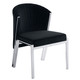 Set of Two Black and Silver Velvet Wing Back Dining Side Chairs