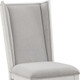 Set of Two Light Gray and White Linen Open Back Dining Side Chairs
