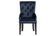 Tufted Dark Blue and Black Upholstered Velvet Dining Parsons Chair