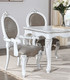 Set of Two Gray and White Upholstered Faux Leather And Solid Wood King Louis Back Dining Arm Chairs
